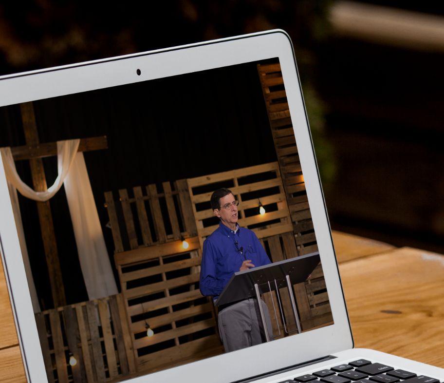 Christlife guest speaker on macbook